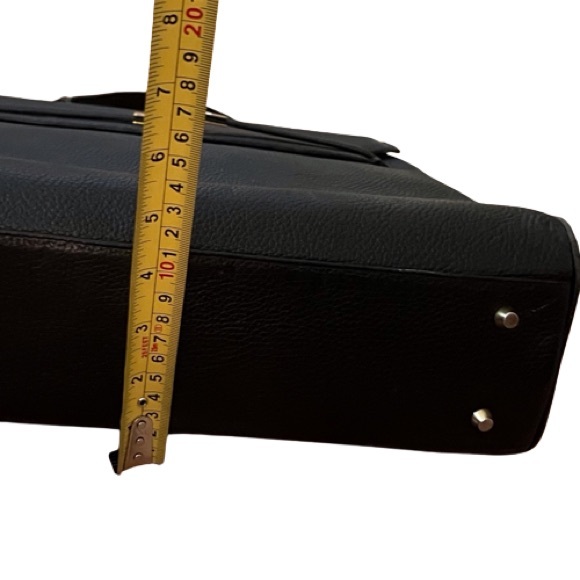 Vintage Top Handle Satchel Bag Black Pebbled Leather - Picture 9 of 9